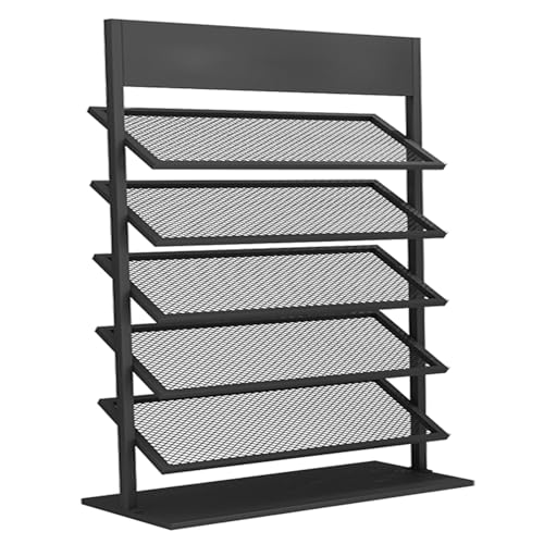 Soporte para muestras de azulejos, estantería de metal de 5 niveles para patrones de porcelana, madera y mármol, soporte de suelo que ahorra espacio para ferias, tiendas de pisos y salas de