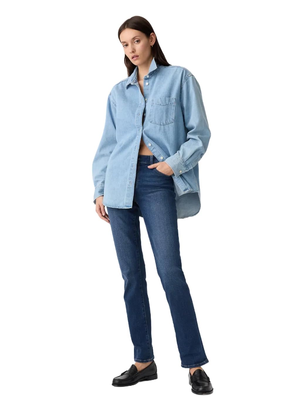

                                                    GAP Womens Classic Straight Fit Jeans, Dark Nieves