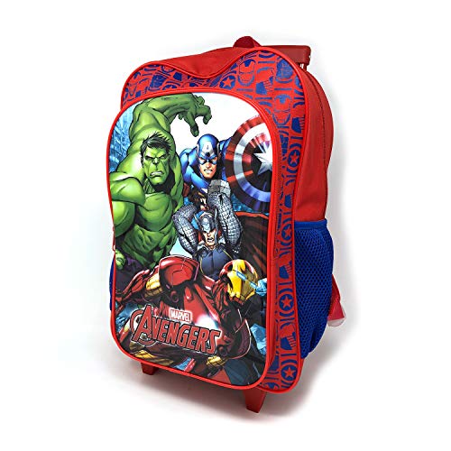 Children's Character Luggage Deluxe Wheeled Trolley Backpack Suitcase Cabin Bag School (Marvel Avengers)