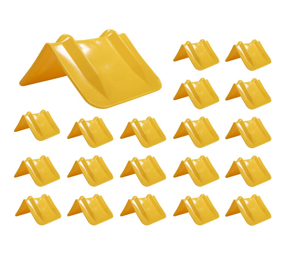 Mytee Products 20 Pack 8"x8"x12" Yellow Flatbed Corner Protector - V Shaped Edge Guard for Tie-Down Winch & Ratchet Straps - Fit 1 Straps Up to 4"-