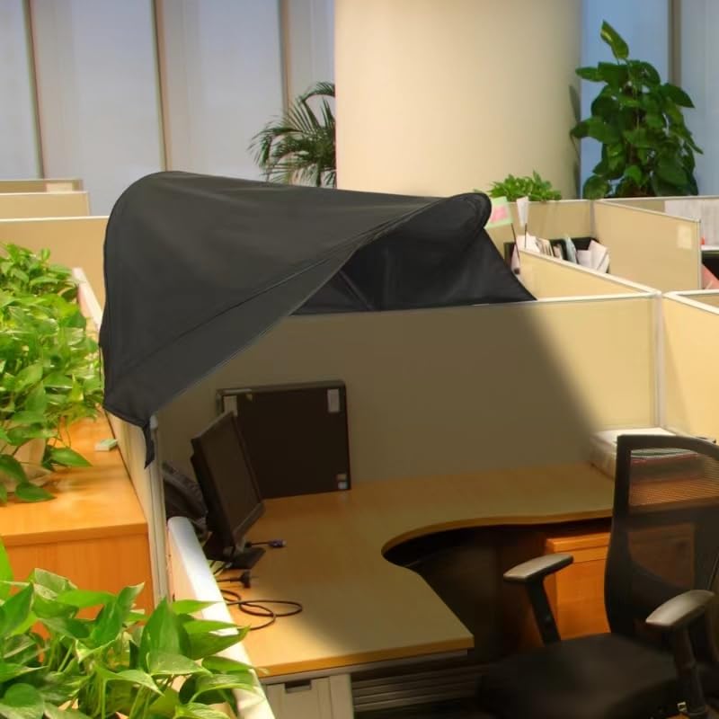 Cubicle Corner Desk Shade for Office,Portable Foldable Light Shade Cover, Fit for Taller Cubicle Partitions for Privacy Attached in a Normal 90 Degree Cubicle Corner.