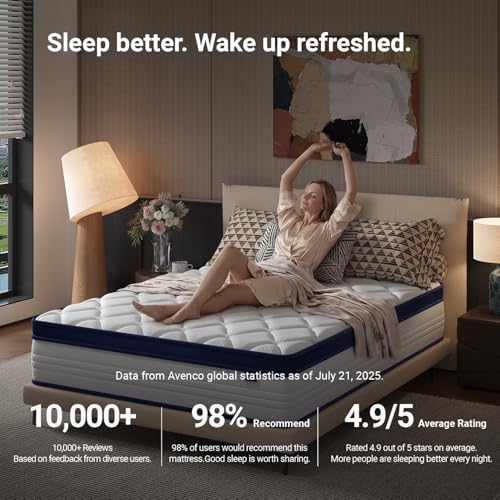 Image of Twin Mattress in a Box 12 Inch, Twin Size Hybrid Mattress with Pocket Spring and Gel Memory Foam Mattress for Kids, Medium Firm Twin Mattresses for Support & Pressure Relief, CertiPUR-US Certified