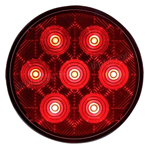 United Pacific 39117 - Brake/Tail/Turn Signal Light - 7 Led 4" Competition Series, Red Led/Red Lens