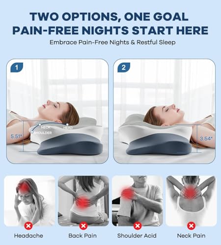Image of DONAMA Cervical Pillow for Neck and Shoulder Pain Relief