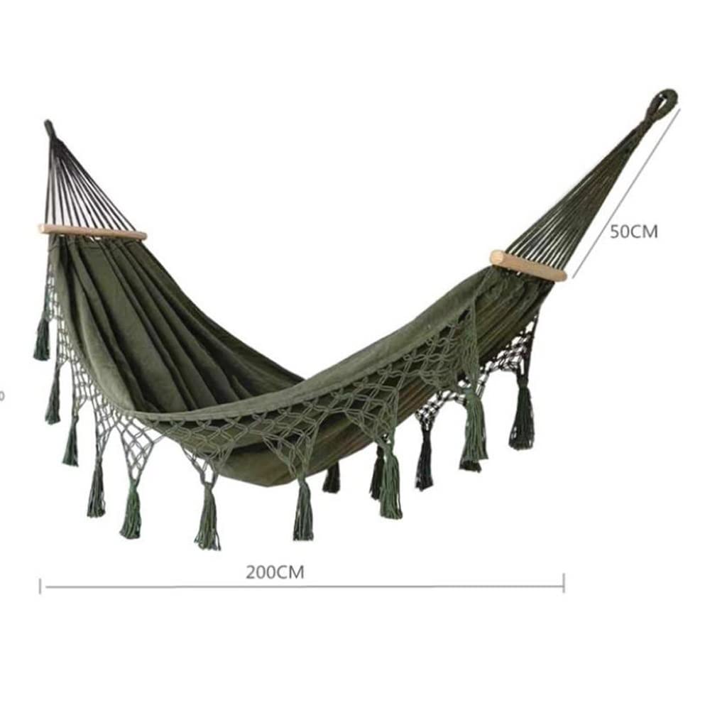 Dwuosobowy antypoślizgowy płócienny hamak z frędzlami Outdoor Camping Equipment
