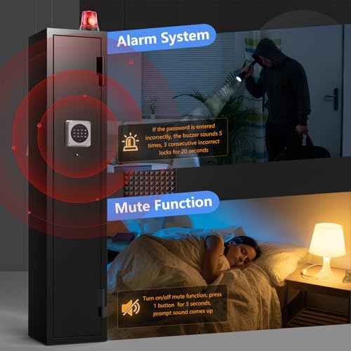 Image of Marcree 2-3 Gun Safe, Gun Safe for Rifles and Pistols, Gun Cabinets for Rifles and Shotguns with Dual Alarm System, Rifle Safe, Gun Safes for Home Rifle and Pistols, No Assembly
