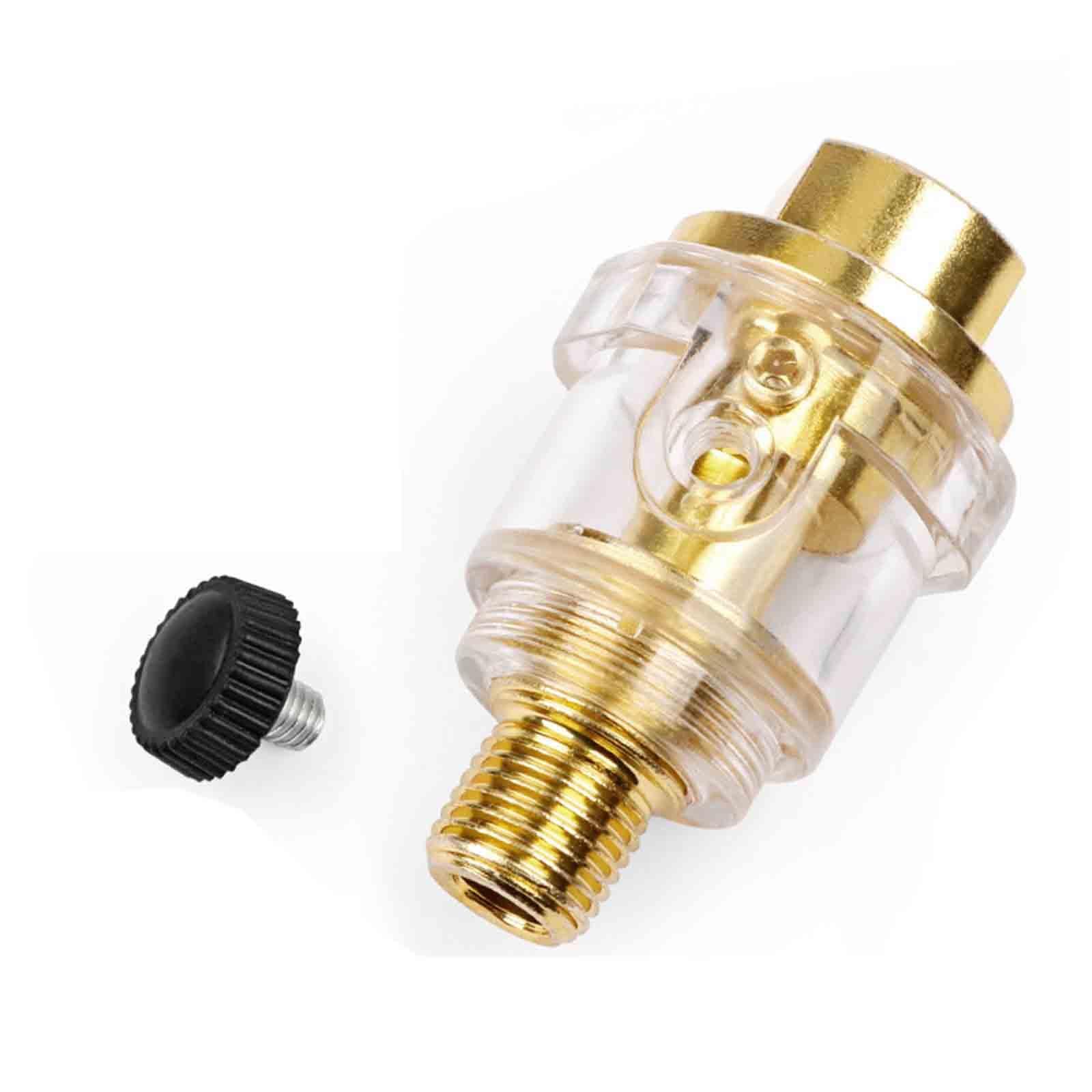 Qianly 2 Piezas Lubricador de Aire en Línea Mini 1/4 Pulgadas Lubricador Aceite Compresor Tubería Automático Cubierta Transparente Cuerpo de Aleación de Zinc, 6 piezas
