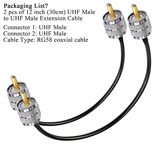 TUOLNK PL-259 Jumper Cable RG58 UHF Male to Male Low Loss 50 ohm CB Radio Coax Cable 12inch (30cm) SO239 Wifi Antenna Extension Cable for HAM Radio Antenna Analyzer 2 Pack - Image 5