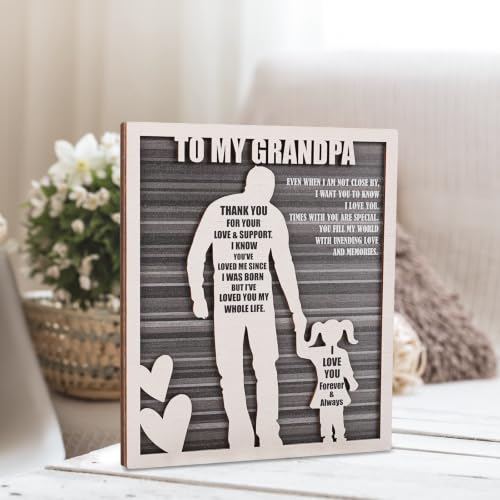 Rustic Grandpa and Granddaughter Sign - Gifts for Grandpa from Granddaughter Ideal for Father's Day, Birthdays, Grandparents Day, Christmas - Image 2