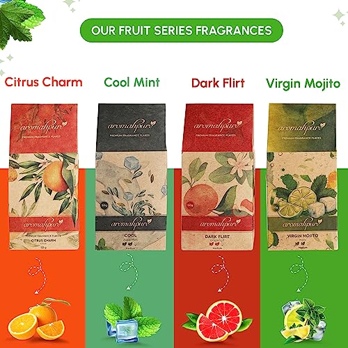 Image of Aromahpure Car Perfume Fragrance Flakes - Virgin Mojito, Luxury Car Air Freshener made Organically with Essential Oil, Grains, and Flakes - 50 Gms, Last Upto 30 days, IFRA certified