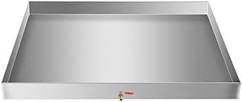 Washing Machine Pan 18 GA Thickness Galvanized Steel Heavy Duty Compact Washer Drip Tray with Drain Hole & Hose Adapter,32 X 32 X 2.5 Inch