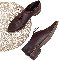 Oxford Georgia feminino | Sapatos elegantes de couro com cadarço com palmilha acolchoada e salto de 3,5 cm