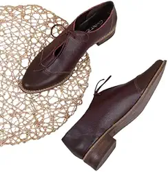 Oxford Georgia feminino | Sapatos elegantes de couro com cadarço com palmilha acolchoada e salto de 3,5 cm