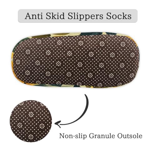 Yellow Sunflower Floral Slippers for Women Slipper Socks Soft Fuzzy House Slippers Shoes for Indoor Bedroom, Winter Cozy Christmas Gifts4