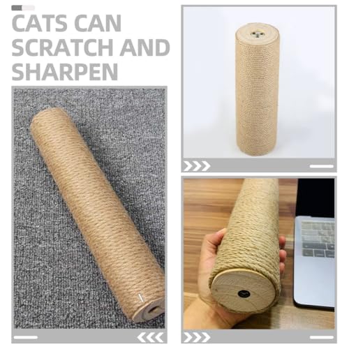 Poste rascador para gatos de cuerda de yute SEWACC 15.75x3.54x3.54 in miniatura 3