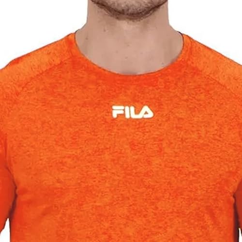 Camiseta Masc. Fila Basic Train Melange Laranja Mescla