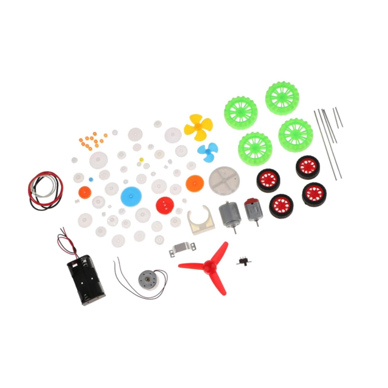 FAVOMOTO Lightweight Gear Building Toy Set 69pcs Plastic Gear Package Motor Spindle for DIY Mechanical Models