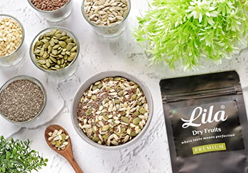 Image of LILA DRY FRUITS 5 in1 Superseed Mix 250 g - Mixture of Chia, Pumpkin, Sunflower, Watermelon and Flax Seeds Immunity combo for Weight Management Mix Seeds for Eating, Dieting Perfect for Gifting