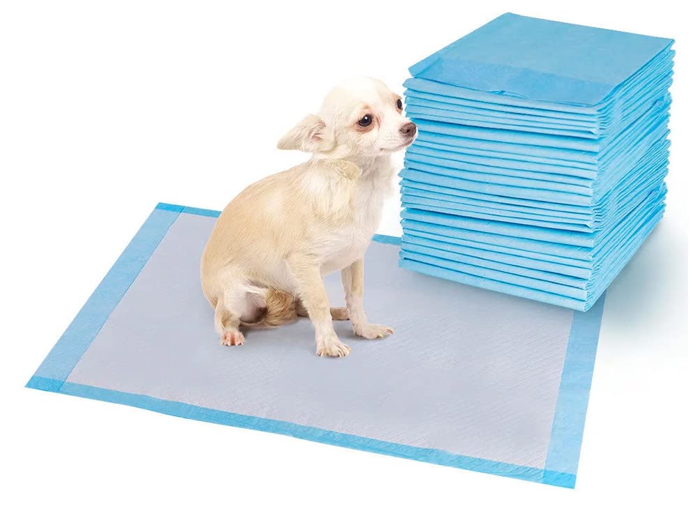 Juego de 50 almohadillas para cachorros, tamaño "S", aprendizaje a orinar, 45 x 60, para caja de arena, cama para cachorros, base para cuencos, resistente al agua, absorbe los andamios