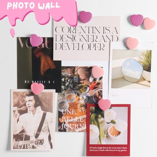 Imanes decorativos pequeños en forma de corazón, pack de 30 miniatura 5