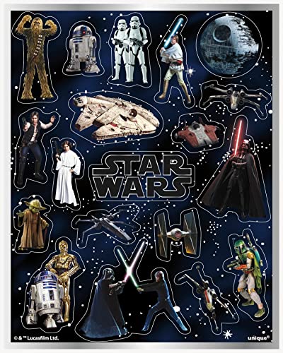 Multicolor Star Wars Classic Sticker Sheets (4 Count) - Perfect for Epic Themed Parties & Galactic Celebrations