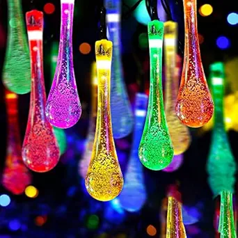 Gesto Water Drop Led String Lights - |10 Feet 14 Led String Lights with Plug | Led Fairy Lights for Room Decoration | LED Serial Lights for Home Decoration, Diwali Lightning & Christmas (Multicolor)