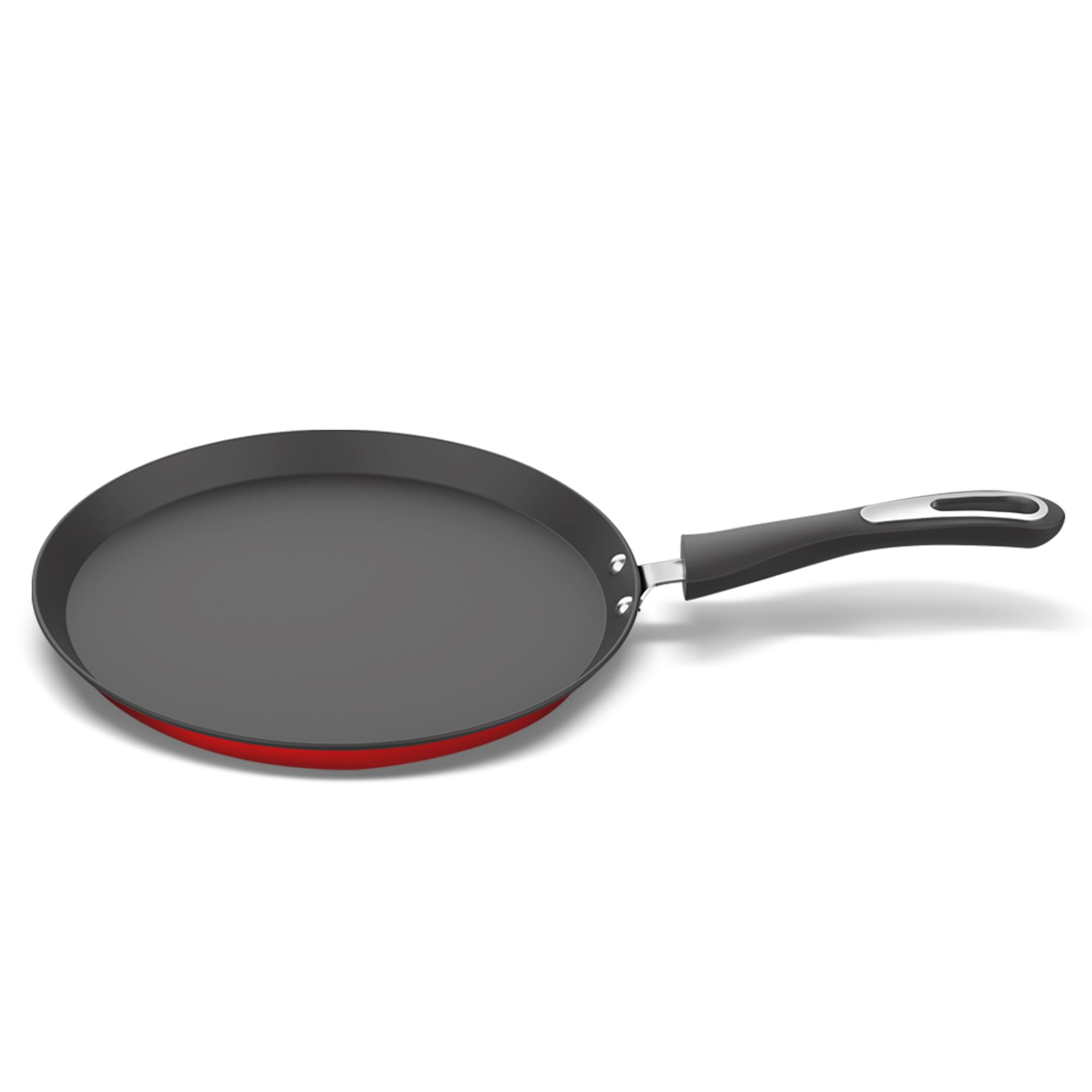 ‎Preethi Dura Collection Non Stick Tawa, 26 cm, Gas & Induction Compatible, 5 Star Non Stick Effect, Chilly Red