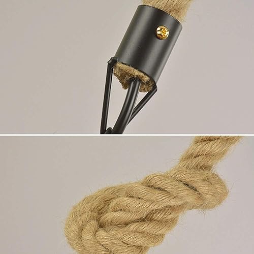 Miniatura 7 de Paquete de 2 lámparas colgantes de cuerda vintage industriales E27E26, enchufes de una sola cabeza, accesorios de iluminación colgantes de