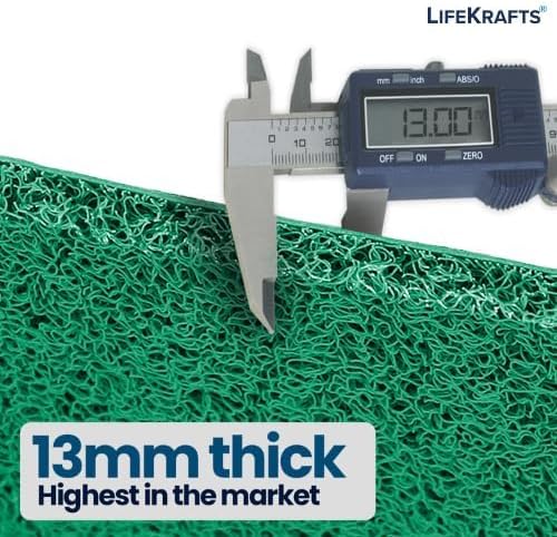 Lifekrafts Cushion Noodle Floor Mat for Entryways| Dirt/Mud Trapper | 2ft x 4ft Green | Heavy Duty Waterproof Indoor/Outdoor Floor Mat for Entry, Entrance, High Traffic Areas, Easy to Clean