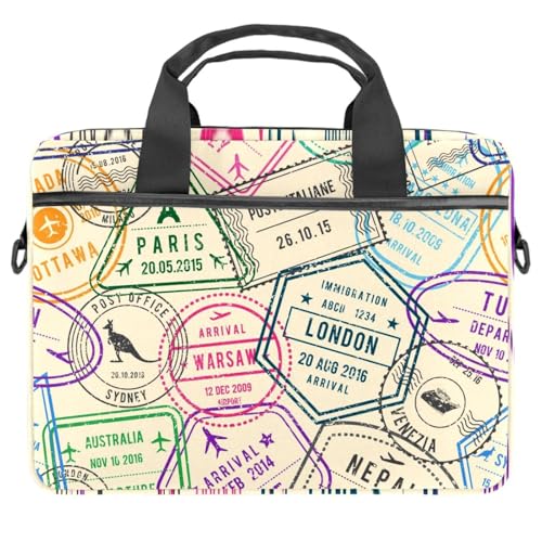 Sacoche ordinateur 13-14.5 pouces mince avec bandoulière voyage multicouleur