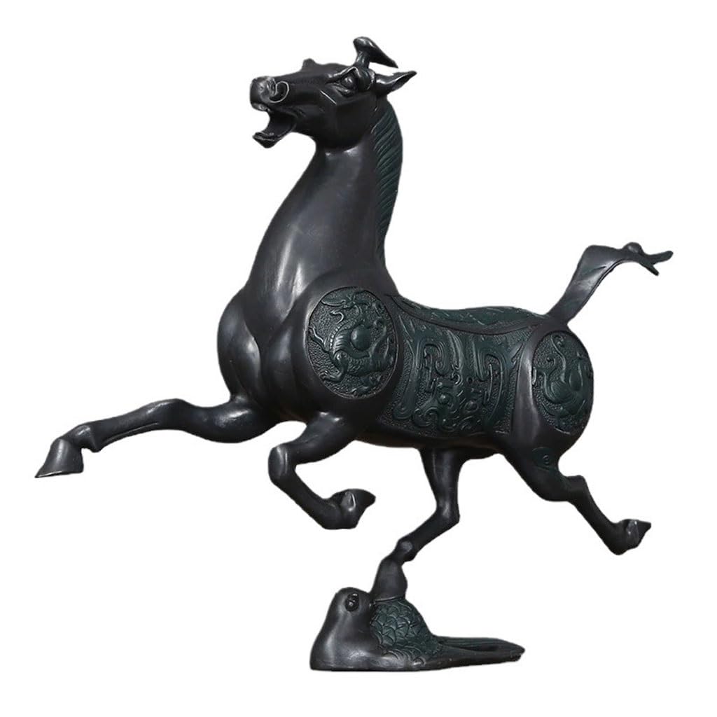 Décoration la maison étude statue faite à main : ornement cheval en bronze CHICKEN