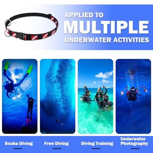 Dawitrly Scuba Diving Belt with Quick Release Buckle, Adjustable Dive Belt with D Ring & Movable Ring, Dive Flag Webbing Diving Gear Hanging Strap for Scuba Diving, Freediving, Snorkeling