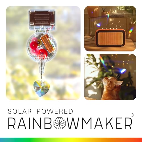 Image of Kikkerland Solar Powered Rainbow Maker - Prism Suncatcher, Fun Home Window Decor - Unique Gift for Christmas & Birthdays - Heart Shaped