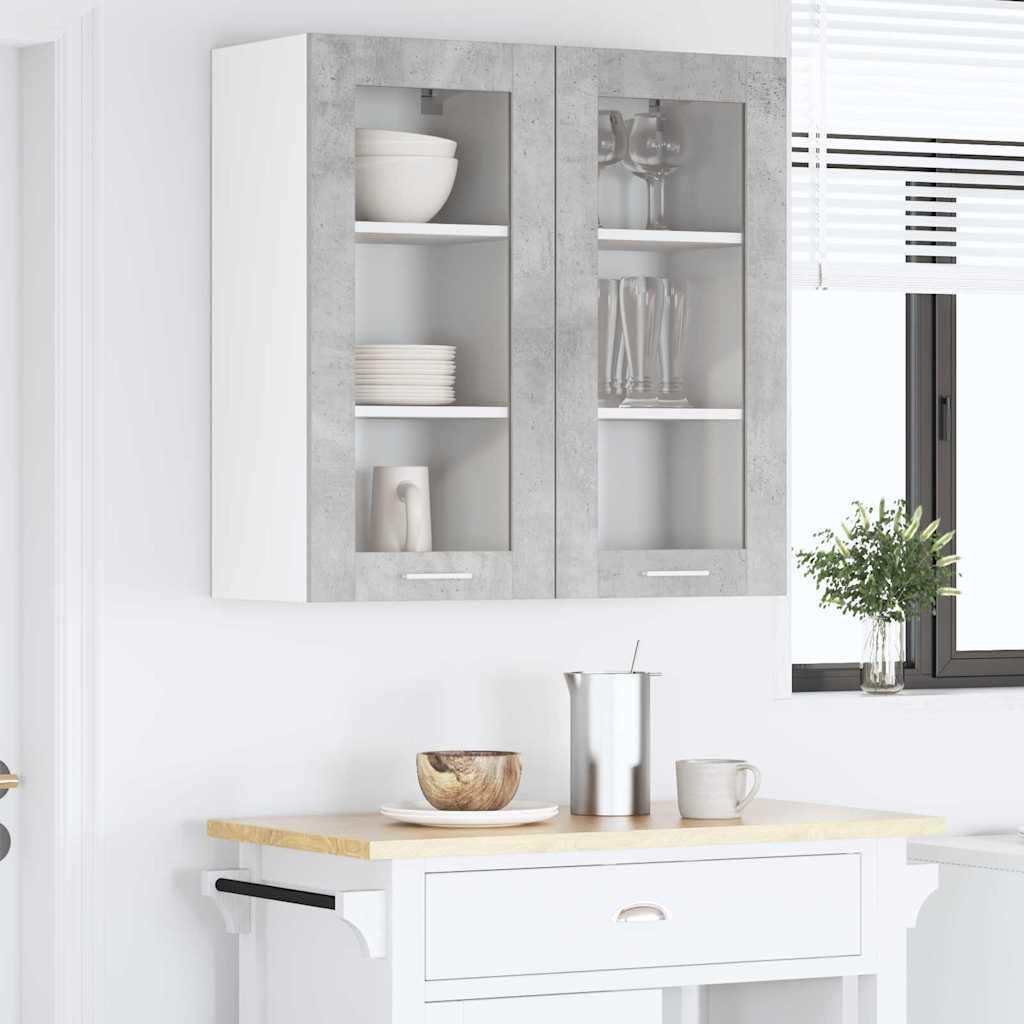 Concrete Gray Engineered Wood Kitchen Wall Cabinet