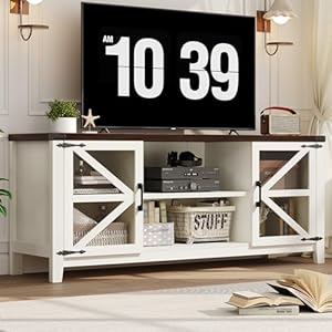 Tvstandfor70inchtvfarmhouseentertainmentcenterwithstorageandshelvesindustrialtvstandwithmeshdoorwhitetvmediaconsolecabinetfurnitureforlivingroombedroomwhite63inch Urban Country Home Decor Tv stand for 70 inch tv farmhouse entertainment center with storage and shelves industrial tv stand with mesh door white tv media console cabinet furniture for living room bedroom white 63 inch urban country home decor