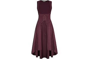 Renaissance Pirate Wench Peasant High Low Dress  with Pockets