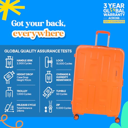 Image of American Tourister Ivy 2.0 | Medium Size Check-in Trolley Bag (68 cm) | 360 8 Wheel Travel Luggage | Hard Case Polypropylene (PP) Suitcase | Combination Lock | Tan Orange