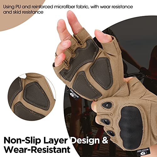 Mossy Oak Fingerless Tactical Gloves for Men and Women- Motorcycle Gloves for Tactical Shooting, Hunting, Cycling and Hiking
