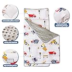 Viviland Toddler Kid Nap Mat for Preschool, Boys Car Truck Slumber Bag, Daycare Sleeping Bag with Pillow and Blanket, Kindergarten Sleep Mat - Image 2