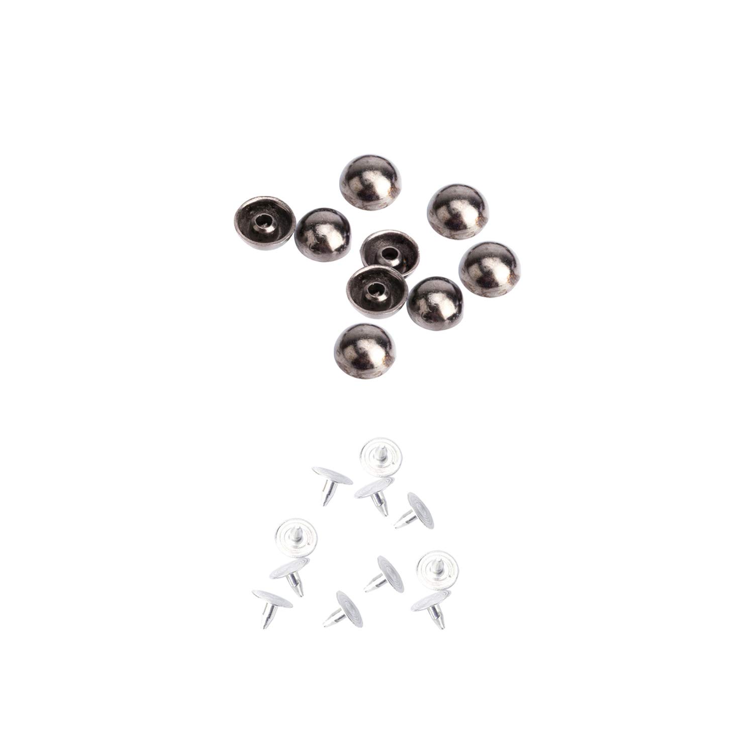 Weddecor Gunmetal 7Mm Round Dome Head Punk Studs Mushroom Rivets With Back Pins For Dog Collars, Bags, Leathercraft, Goth Clothing, Scrapbooking, Diy Projects, 100Pcs