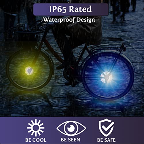 Rezshop Rechargeable Led Bike Wheel Lights - (2 Tire Pack 7 Colors In 1) Waterproof Hub Bicycle Lights Ultra Bright Safety Bike Accessories For Kids Girls Boys Adults Cycling #TOP3