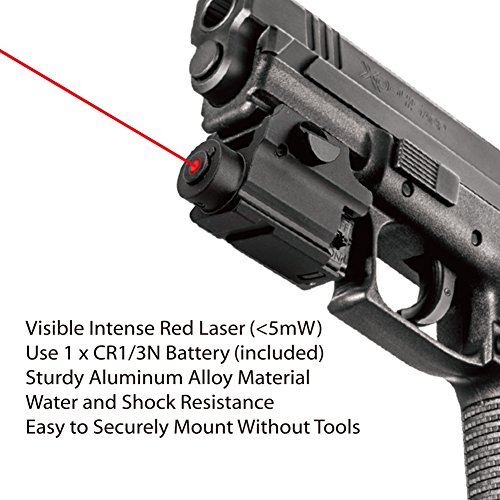 MCCC 650nm Red Laser Sight Red Dot Sight for Pistols Rail Mounted with Remote Pressure Switch