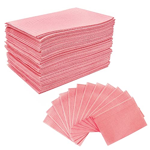 Xiaozhifu 125 baberos desechables tatuajes,baberos dentales desechables 33 x 45 cm mesa esteras impermeables pacientes baberos tatuajes mesa baberos para clínica dental, tatuaje (rojo)… Cover