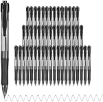deegtran Pens Bulk, 50 Pack No Bleed Black Ink Click Pens with Soft Grip, Wholesale Retractable Ballpoint Pens for Office School, Medium Point Smooth 1.0MM