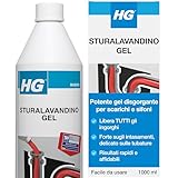 HG Sturalavandini Liquido, Sblocca gli Scarichi Intasati di Lavandini e WC da Cumuli di Carta Igienica, Capelli e Residui di Sapone, 1 litro