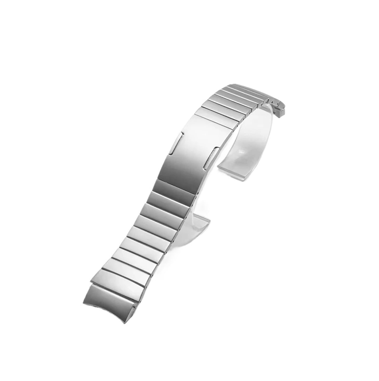 Correa de Reloj de Metal, Correa sin Espacios con Extremos curvos, Compatible el Reloj GT4 de 46 mm y 22 Acero Inoxidable Cierre rápido(Silver)