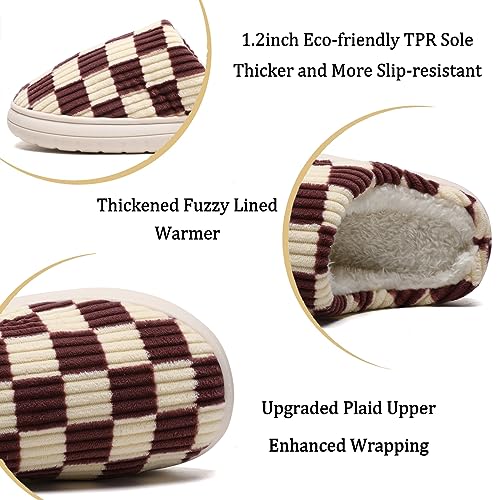 Image of Guyarns House Slippers for Women & Men - Fuzzy, Casual Indoor /Outdoor Shoes with Memory Foam & Faux Fur Lining