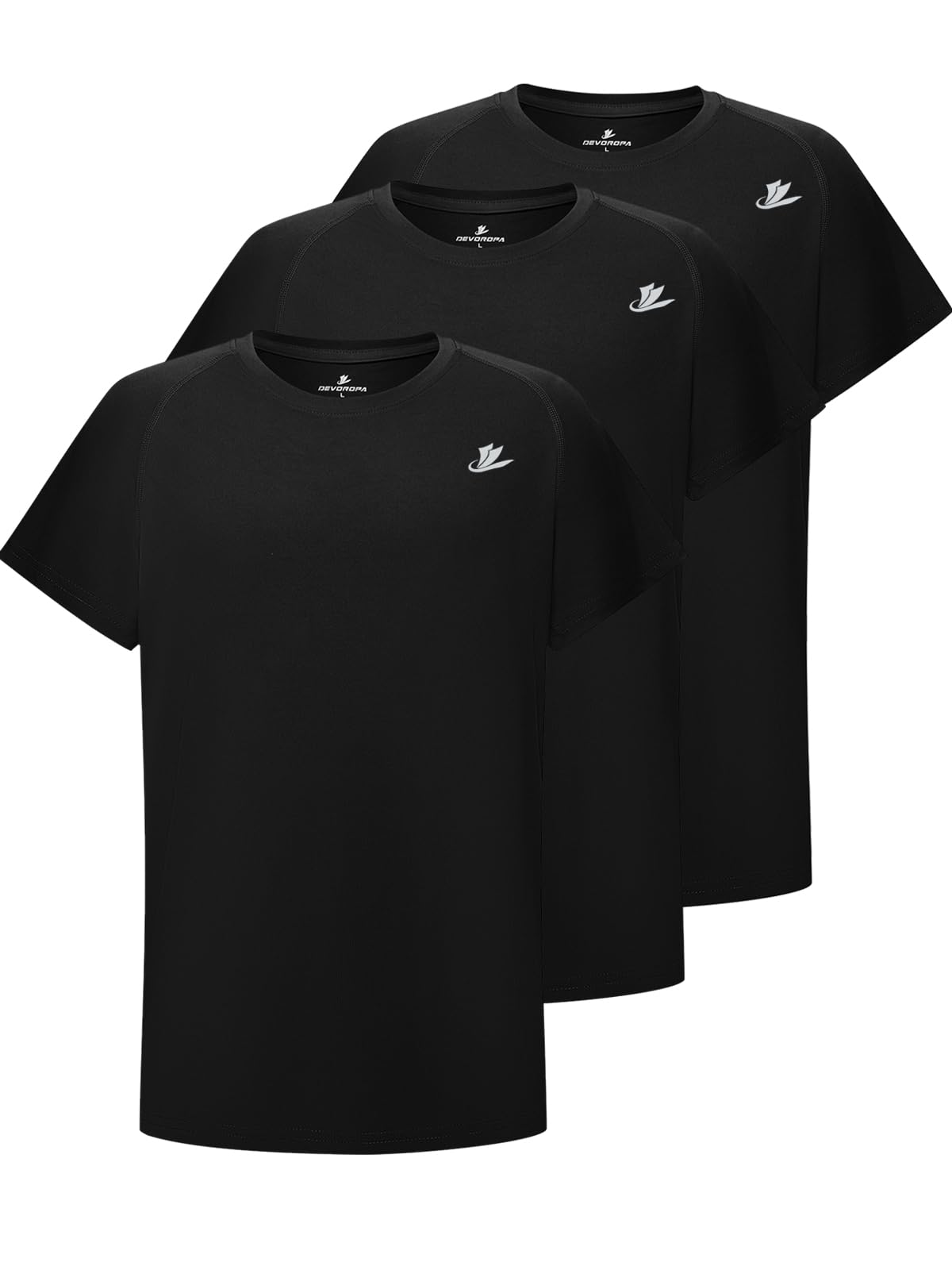 DEVOROPA Youth Boys Compression Shirt Long/Short Sleeve Football Baseball Undershirt Quick Dry Kids Sports Baselayer Crewneck
