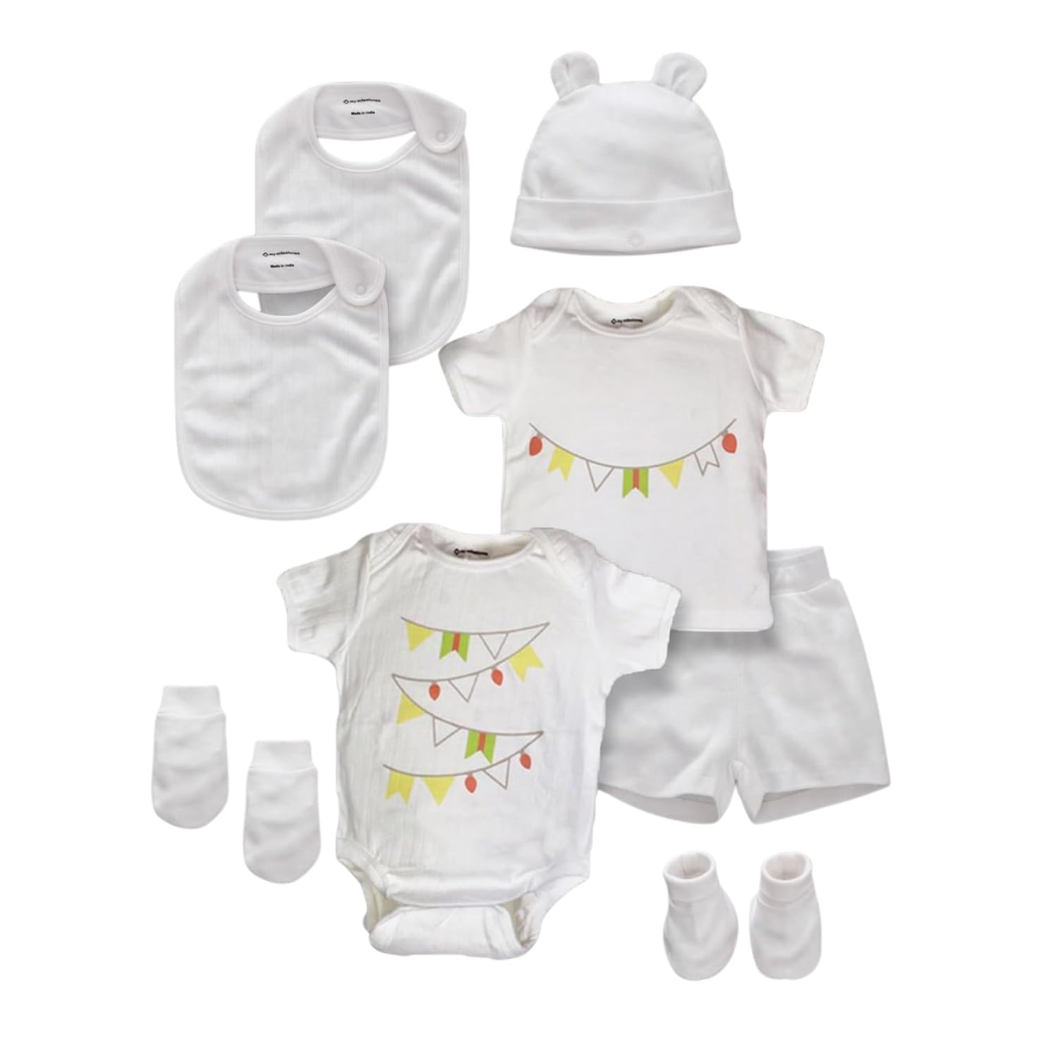 My Milestones 8 Pieces Half Sleeves New Born Baby Gift Set, Infant Gift Set, Clothing Set for Boys and Girls - 0-6 Months-picture-21