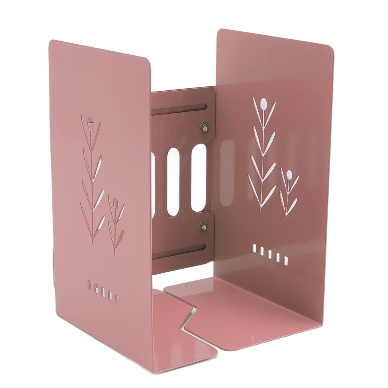 Qcwwy Supporti per Fermalibri in Metallo da 4 Pezzi, Organizer per Scaffali per Libri Retrattili, Grande Portante, Fermalibri Regolabile e Sottile, Salvaspazio, per Desktop, per Ufficio, (rosa chiaro)